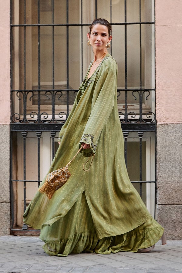 Hoss Intropia Zena. Quimono bordado Verde