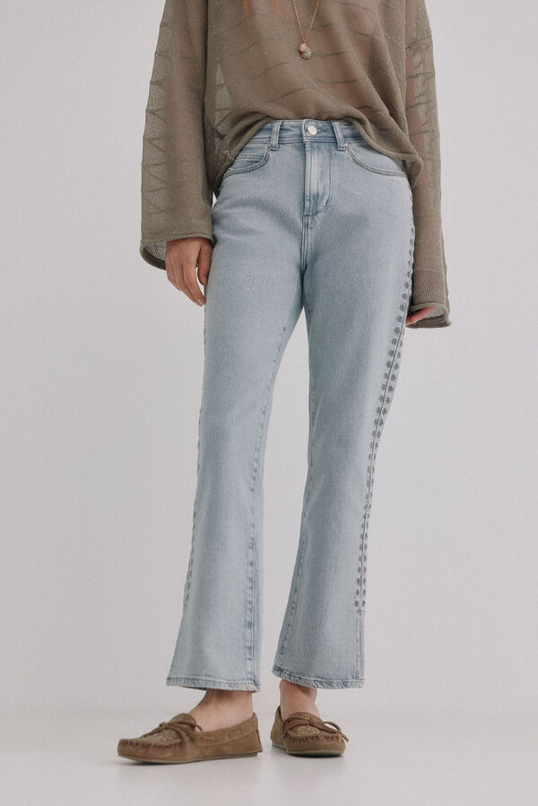 Hoss Intropia Brigitte. Jeans bordado Cinzento