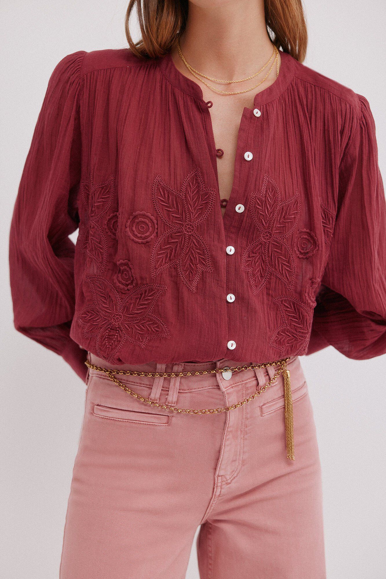 Hoss Intropia Cosima.  Blusa bordada floral