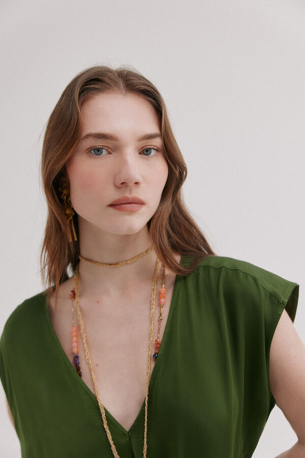 Hoss Intropia Amelia. Vestido midi drapeado Verde