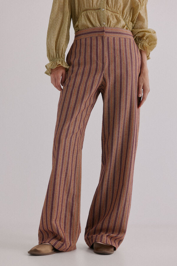 Hoss Intropia Phoebe. Calça riscas Ecru