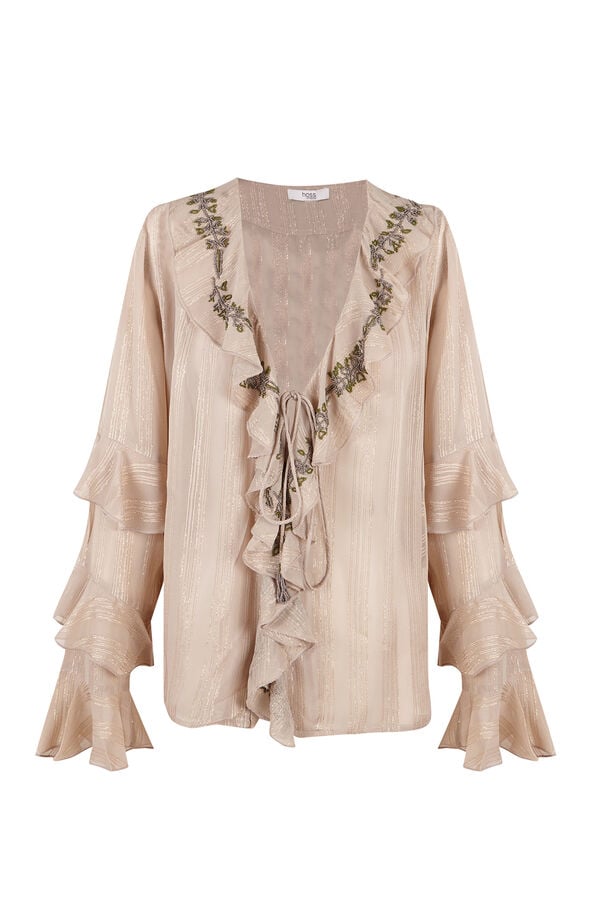 Hoss Intropia Clotilde. Blusa romântica Cinzento