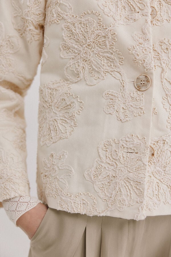 Hoss Intropia Eider. casaco jacquard Ecru