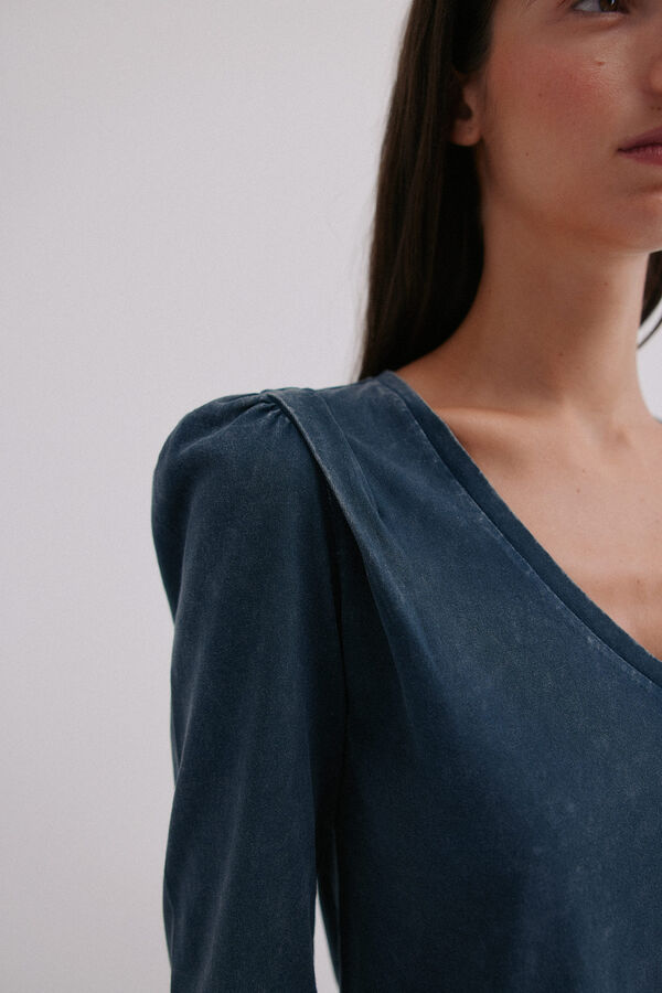 Hoss Intropia Monserrat. T-shirt efeito lavado Azul