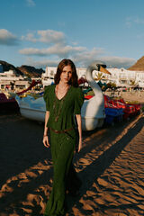 Hoss Intropia Patricia. Pantal&oacute;n tejido jaquard Kaki