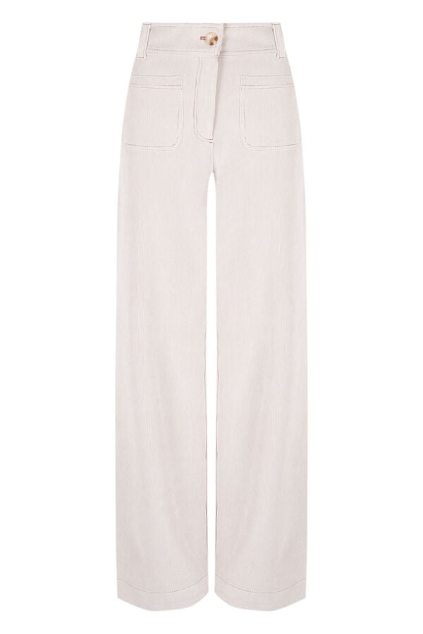 Hoss Intropia Payton. Calça de veludo cotelê Ecru