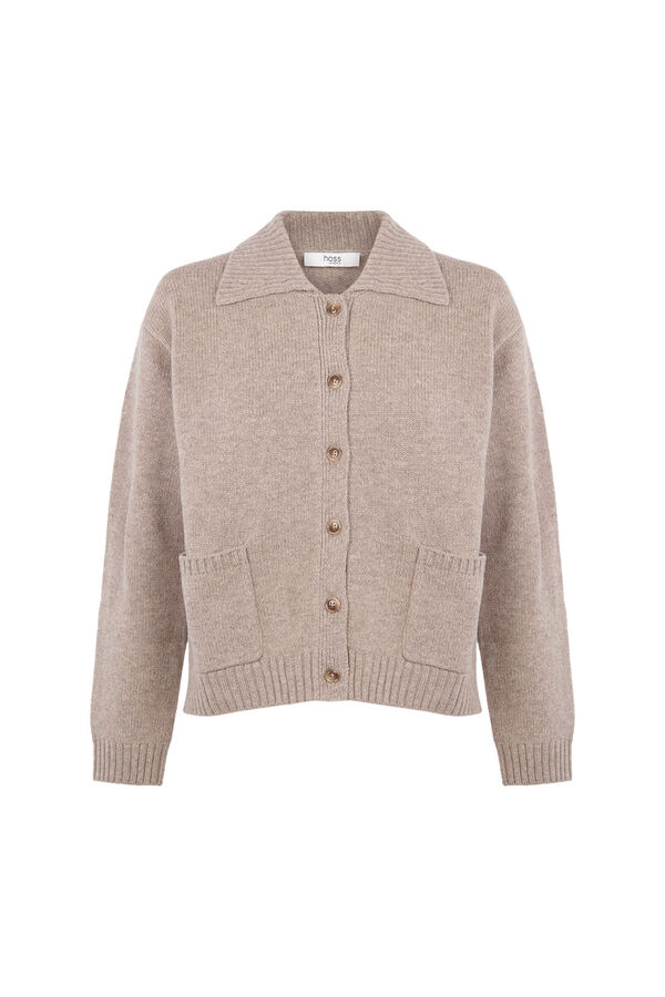 Hoss Intropia Itziar. Casaco de malha com bolsos Beige