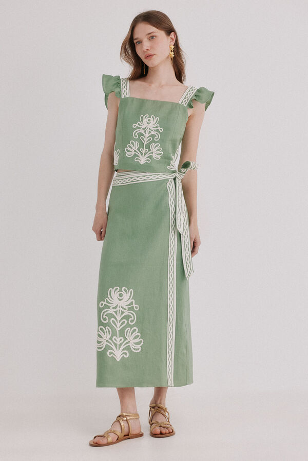 Hoss Intropia Caela. Top bordado Verde