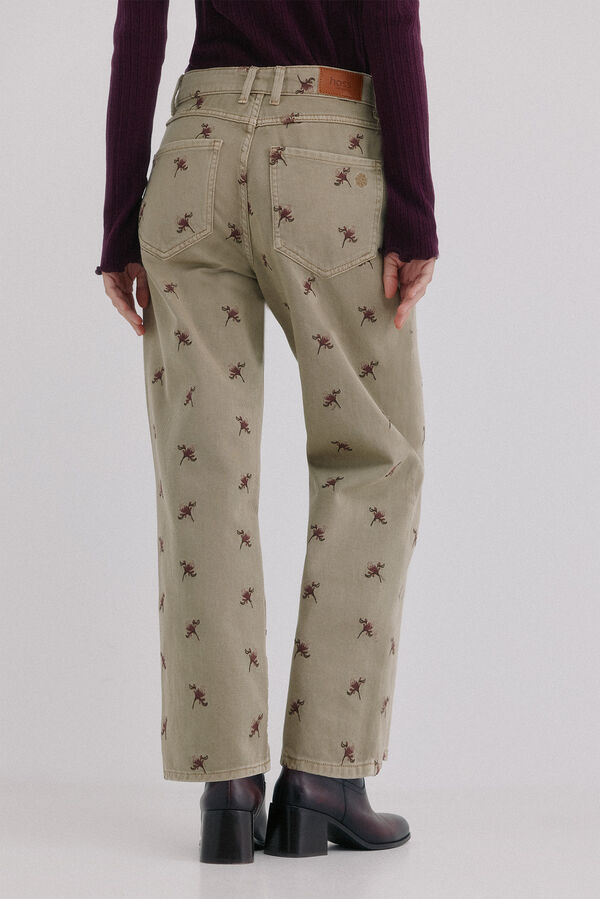 Hoss Intropia Bettina. Cal&ccedil;a jeans bordada Verde