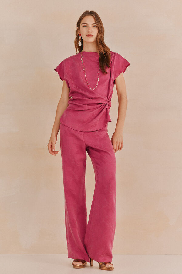 Hoss Intropia Pamela. Pantalones jaquard Rosa