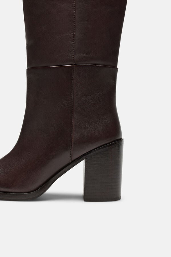 Hoss Intropia Melisa. Botas de pele com salto Castanho