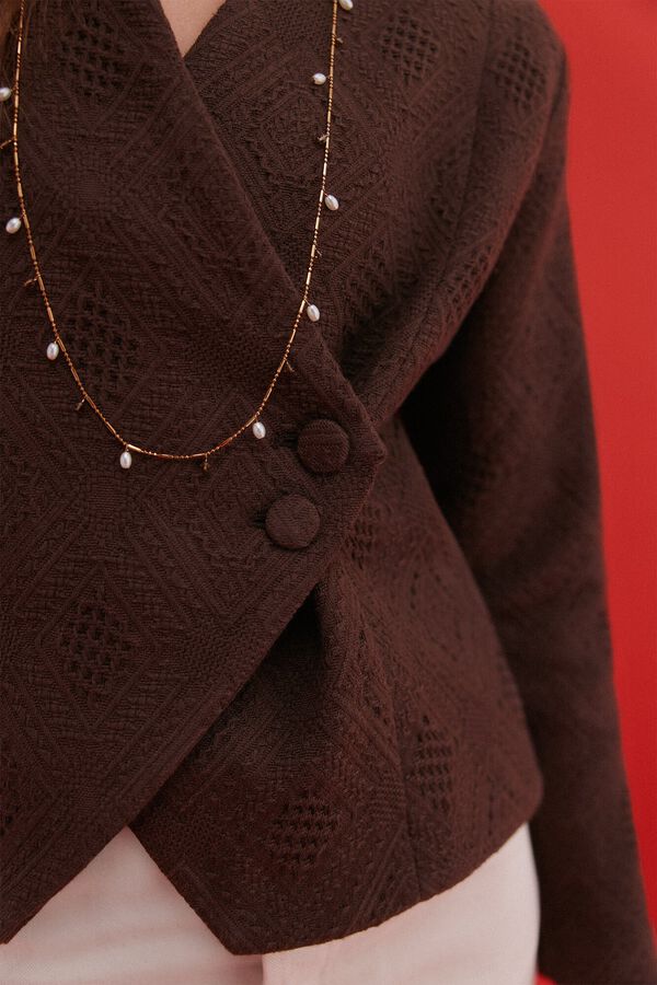 Hoss Intropia Edna. casaco de jacquard Castanho