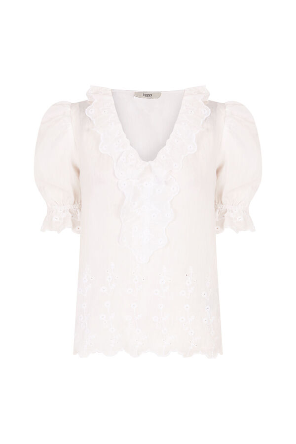 Hoss Intropia Carina. Blusa com folho Ecru