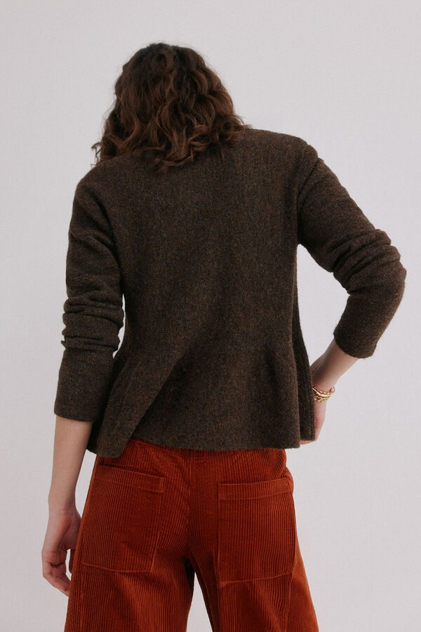 Hoss Intropia Ivana. Casaco de malha com bot&otilde;es Castanho