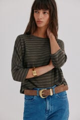 Hoss Intropia Magdalena. Camiseta riscas Verde