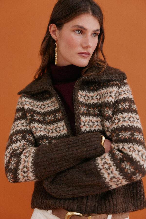 Hoss Intropia Inola. Casaco de malha grego Castanho