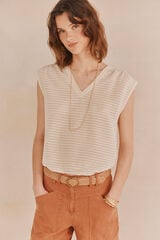 Hoss Intropia Mariana. Striped T-shirt Ivory