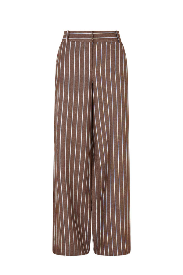 Hoss Intropia P&iacute;a. Cal&ccedil;as &agrave;s riscas Castanho