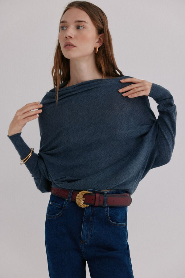 Hoss Intropia Nica. Camisola com decote assimétrico Cinzento