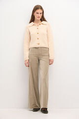 Hoss Intropia Pepita. Straight velvet trousers Gray