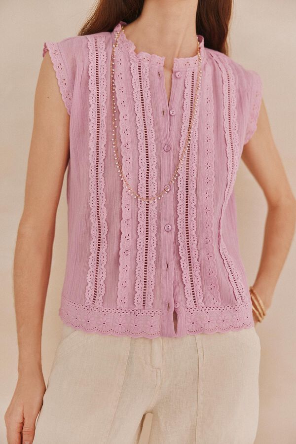 Hoss Intropia Gloria. Embroidered blouse Purple