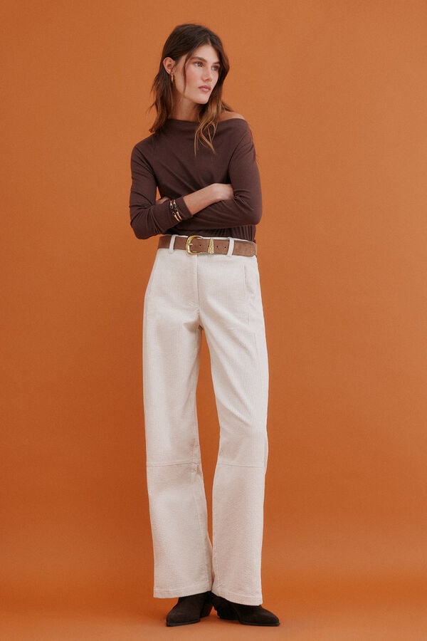 Hoss Intropia Mirta. T-shirt com decote drapeado Castanho