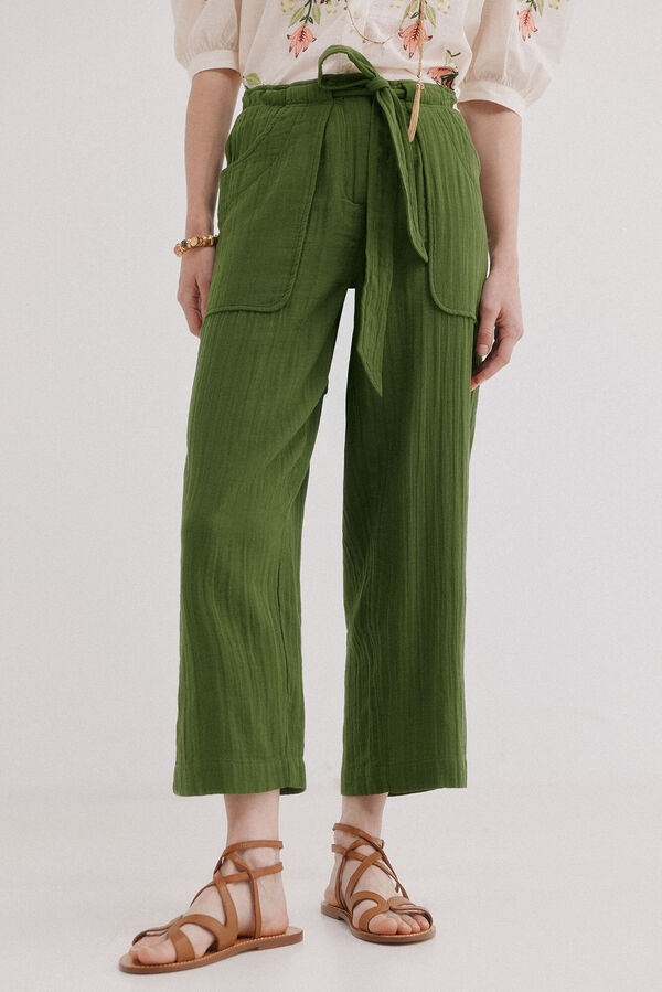 Hoss Intropia Pia. Cal&ccedil;as estilo cargo Verde