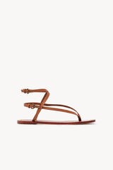 Hoss Intropia Maisa. Engraved flat leather sandals Beige