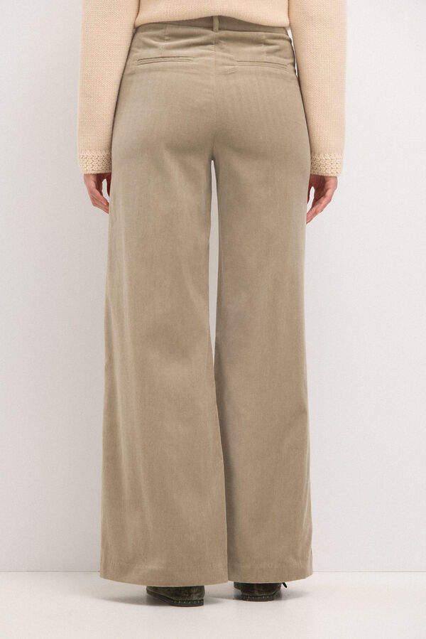 Hoss Intropia Pepita. Straight velvet trousers Gray