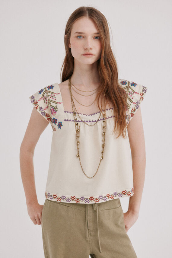 Cali. Blusa bordados florales