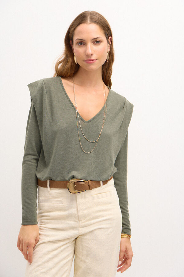 Hoss Intropia Sussan. Long-sleeved T-shirt Khaki