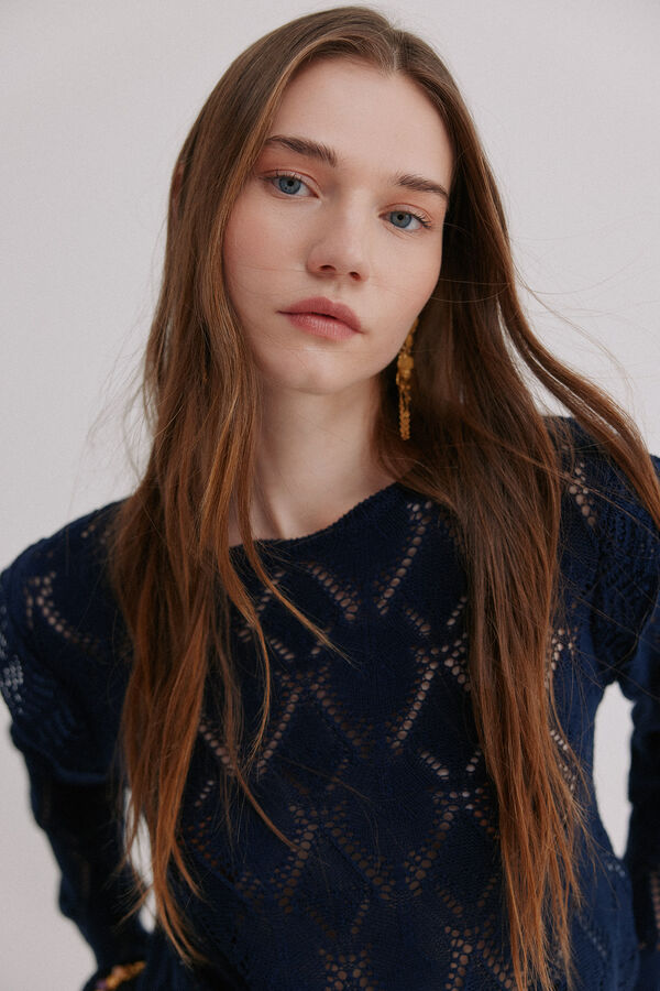 Hoss Intropia Iria. Top vazado Azul