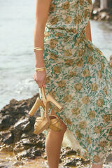 Hoss Intropia Marcela.Leather heeled sandal Gold