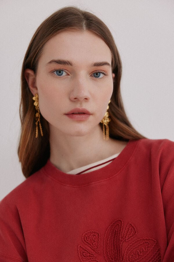 Hoss Intropia Menc&iacute;a. Sweatshirt lavada Vermelho