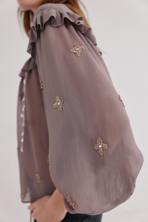 Hoss Intropia C&oacute;sima. Blusa bordada Roxo