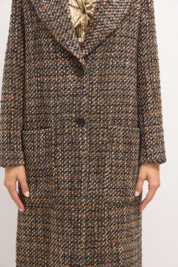 Hoss Intropia Araceli. Long fantasy fabric coat Brown