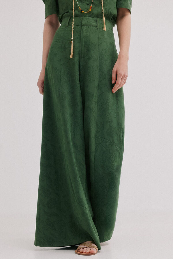 Hoss Intropia Patricia. Pantal&oacute;n tejido jaquard Kaki