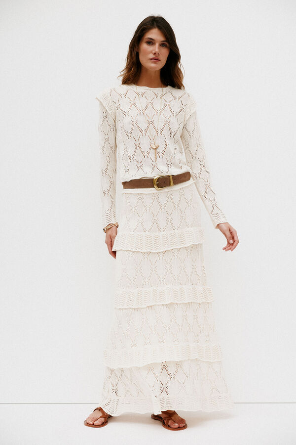 Hoss Intropia Nuria. Top de manga comprida Beige