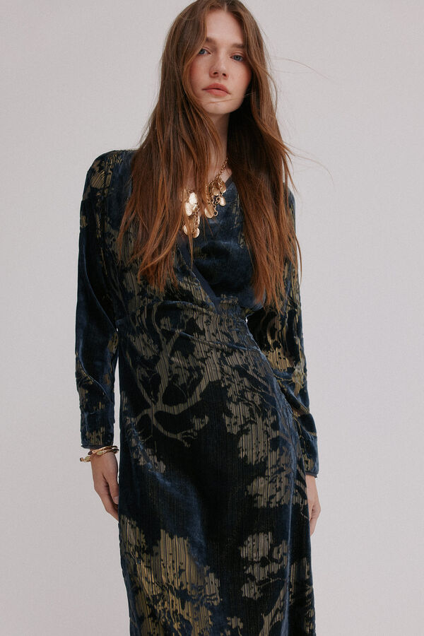 Hoss Intropia Adriana. Vestido jacquard Azul