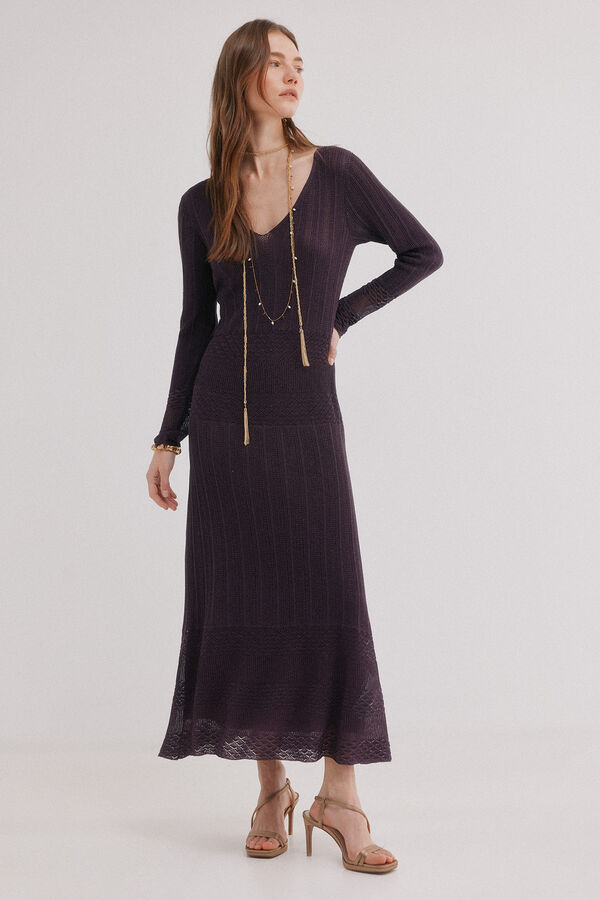 Hoss Intropia Ada. Vestido vazado Roxo