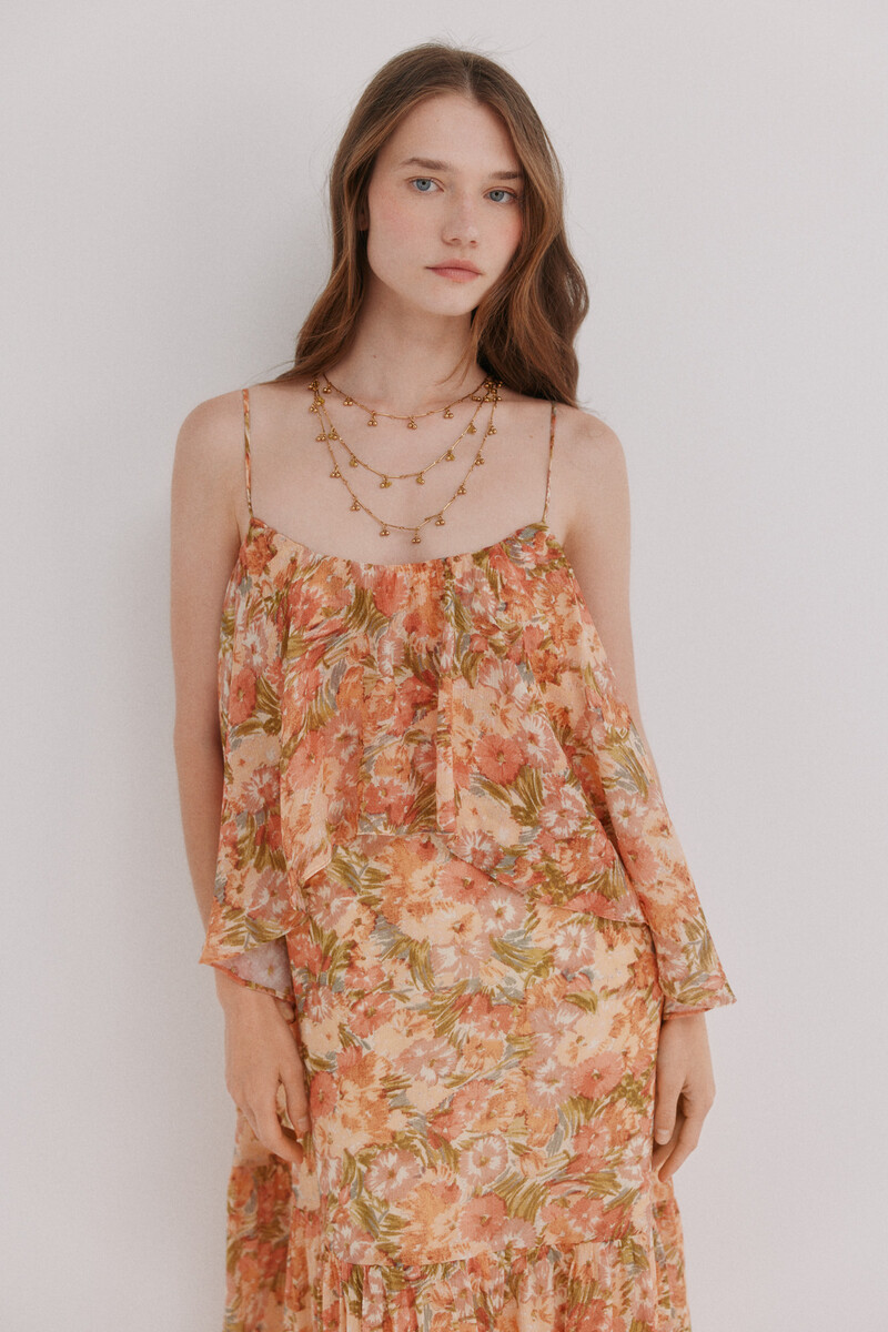 Hoss Intropia Africa. Romantic dress Orange