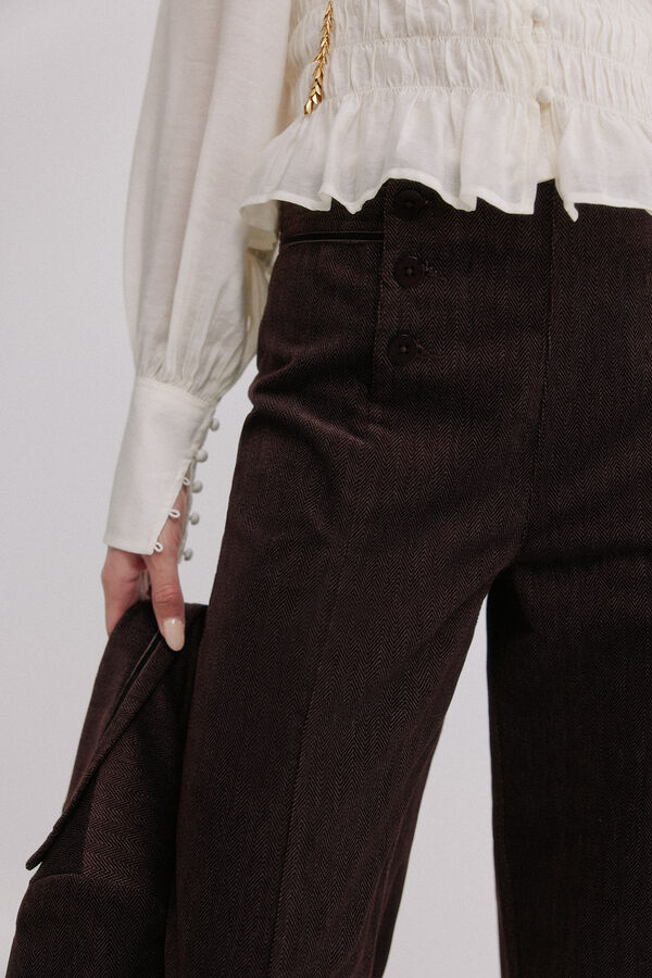 Hoss Intropia Pauline. Calça trespassadas Castanho