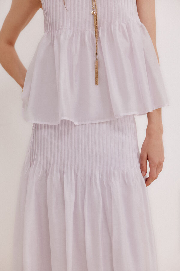 Hoss Intropia Saia com pregas midi Rania Roxo