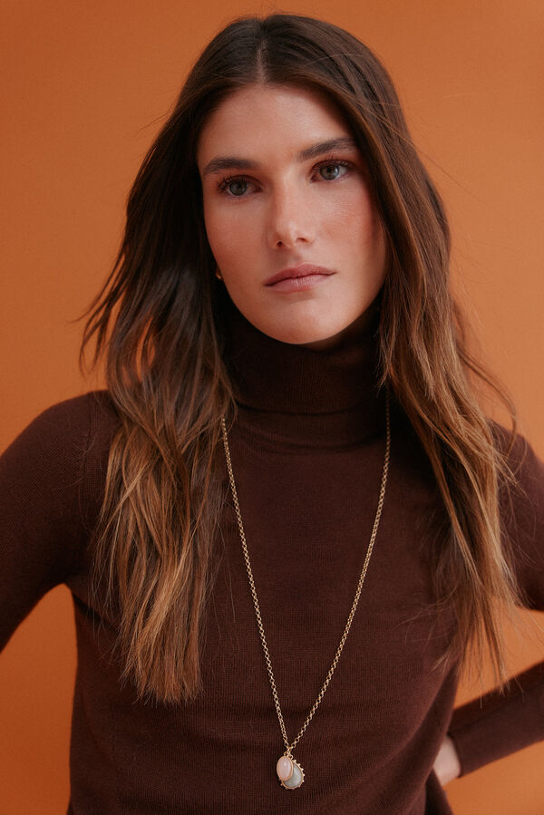 Hoss Intropia Ilse. Camisola de gola alta Castanho