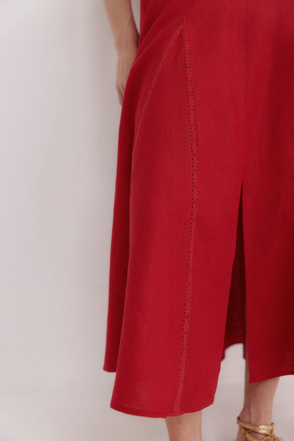 Hoss Intropia Ailin.vVestido midi vermelho Vermelho