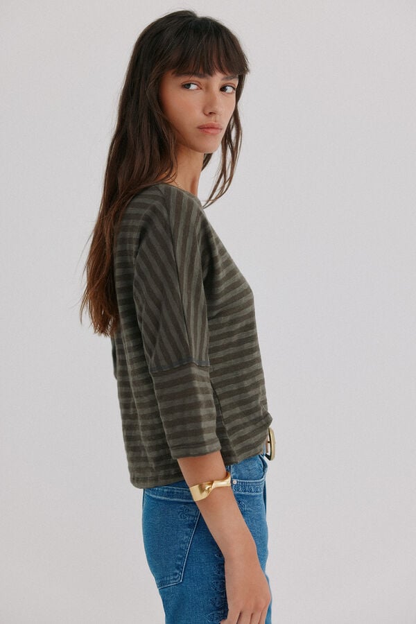 Hoss Intropia Magdalena. Camiseta riscas Verde