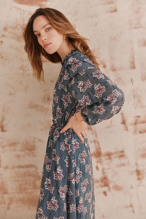 Hoss Intropia Alejandra. Vestido estampado. Azul
