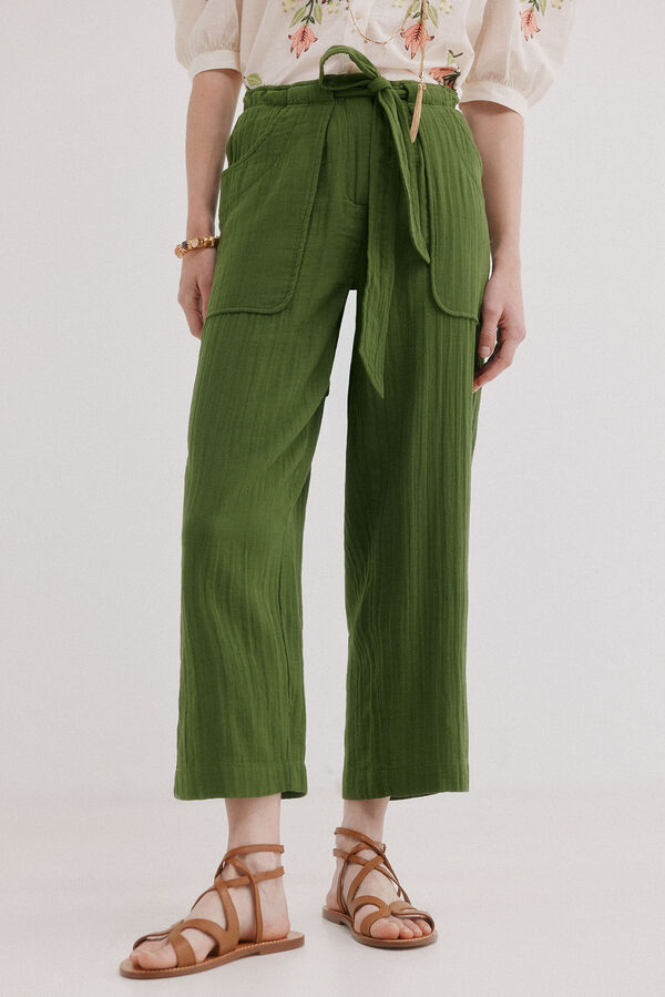 Hoss Intropia Pia. Cal&ccedil;as estilo cargo Verde