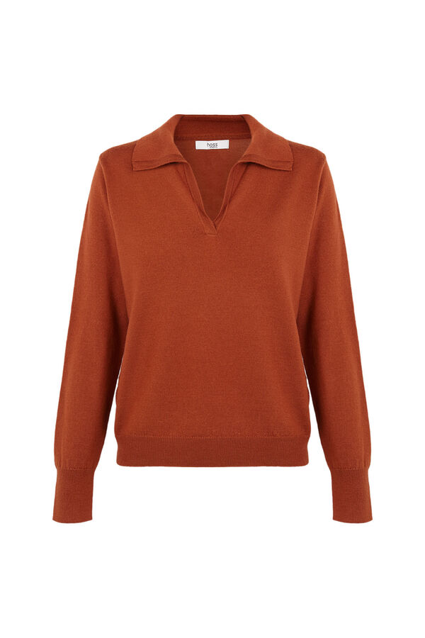 Hoss Intropia Idoia. Cárdigan con cuello solapa Naranja