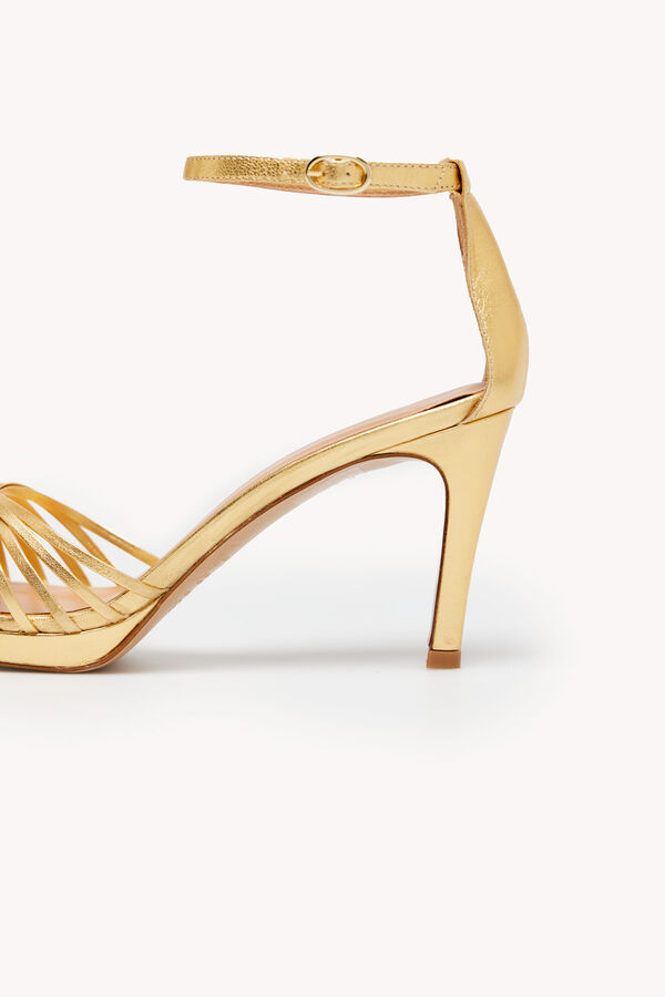 Hoss Intropia Maia. Leather sandals with heels Gold